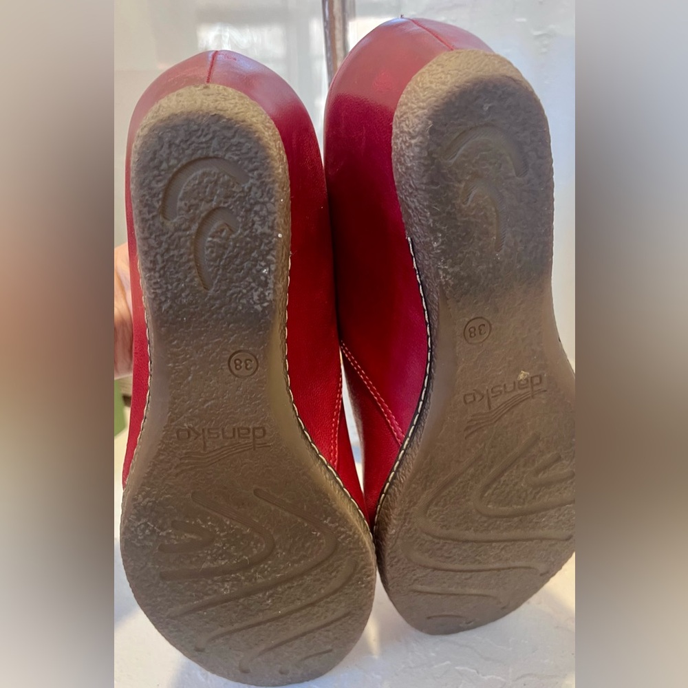 DANSKO MARYJANE WEDGES SIZE 38 RED - Picture 3 of 8